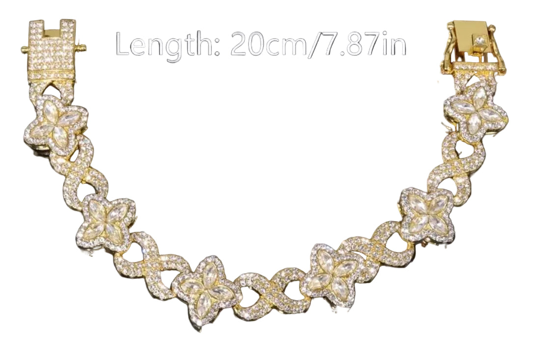 Icy Gold Clover Bracelet
