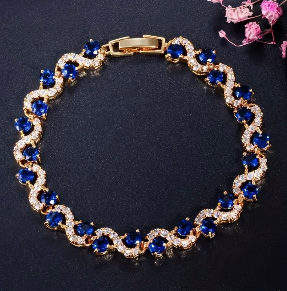Gold Twist Bracelet (blue)