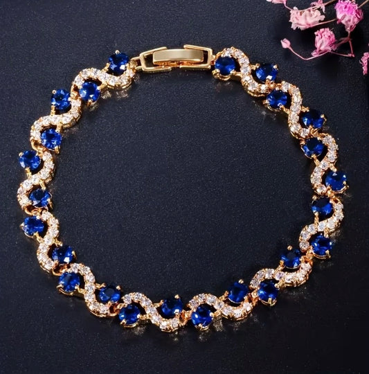 Gold Twist Bracelet (blue)