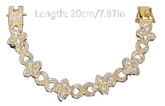 Icy Gold Clover Bracelet
